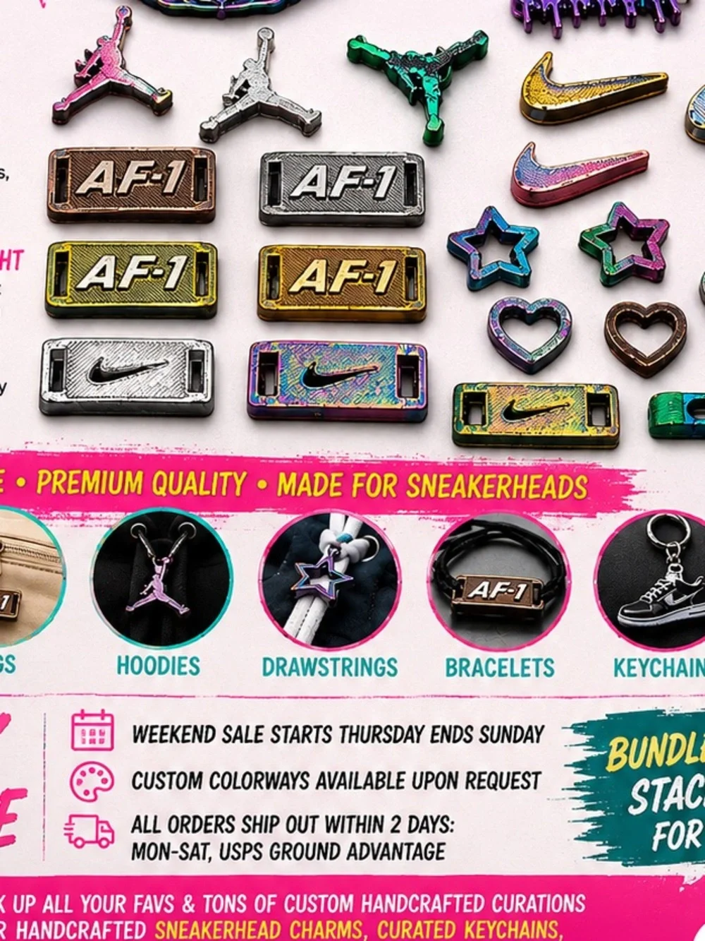 Sneaker Charms Bag Charms Lace Charms Jewelry Y2K MIX N MATCH 4 + !BONUS BUY!